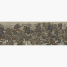 Artwork of a panoramic wallpaper mural featuring a sweeping countryside view in deep olive, slate, and ash tones