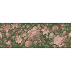 Artwork of a panoramic wallpaper mural featuring joyful blush florals on rich green with vintage romance