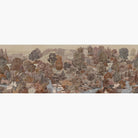 Artwork of a panoramic wallpaper mural featuring a rolling Yorkshire scene in warm clays, soft plums, and rusted greens