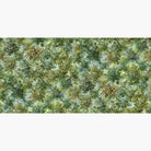 Artwork of a panoramic wallpaper mural featuring interior bergamot-green mural with layered foliage and soft light.